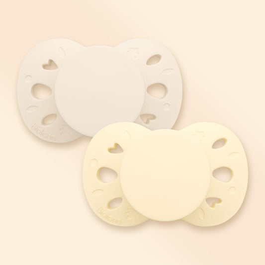 Lot de 2 sucettes anatomiques 0-6 mois Jaune