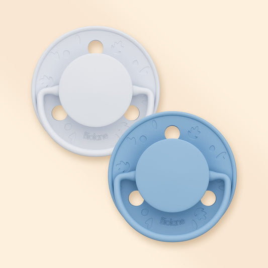 Lot de 2 sucettes rondes 6-18 mois Bleu