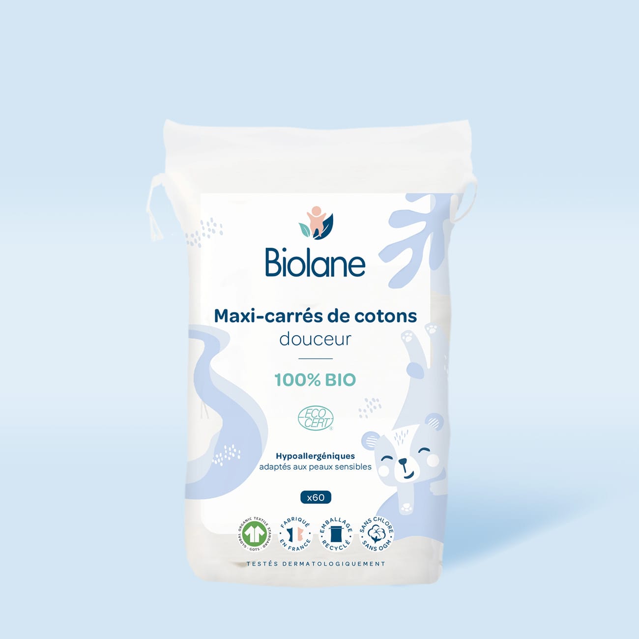 Cotons douceur 100% BIO Maxi-carrés de cotons