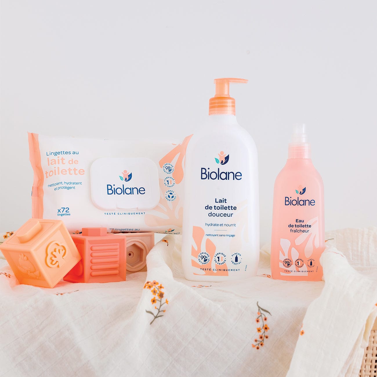Lot 12x Lingettes au lait de toilette