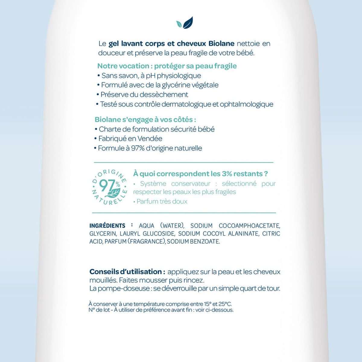 Biolane Bain et toilette Gel lavant corps & cheveux 2 en 1
