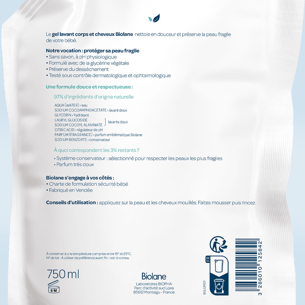 Éco-recharge Gel lavant corps et cheveux