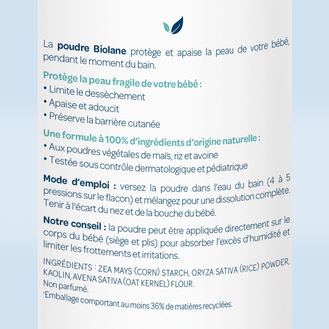 Poudre de bain adoucissante