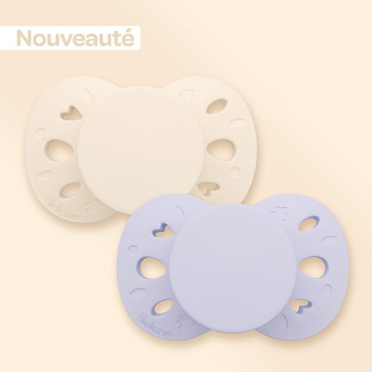 Lot de 2 sucettes anatomiques 0-6 mois Lilas