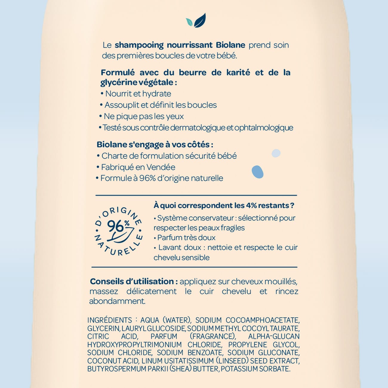 Shampooing nourrissant cheveux bouclés