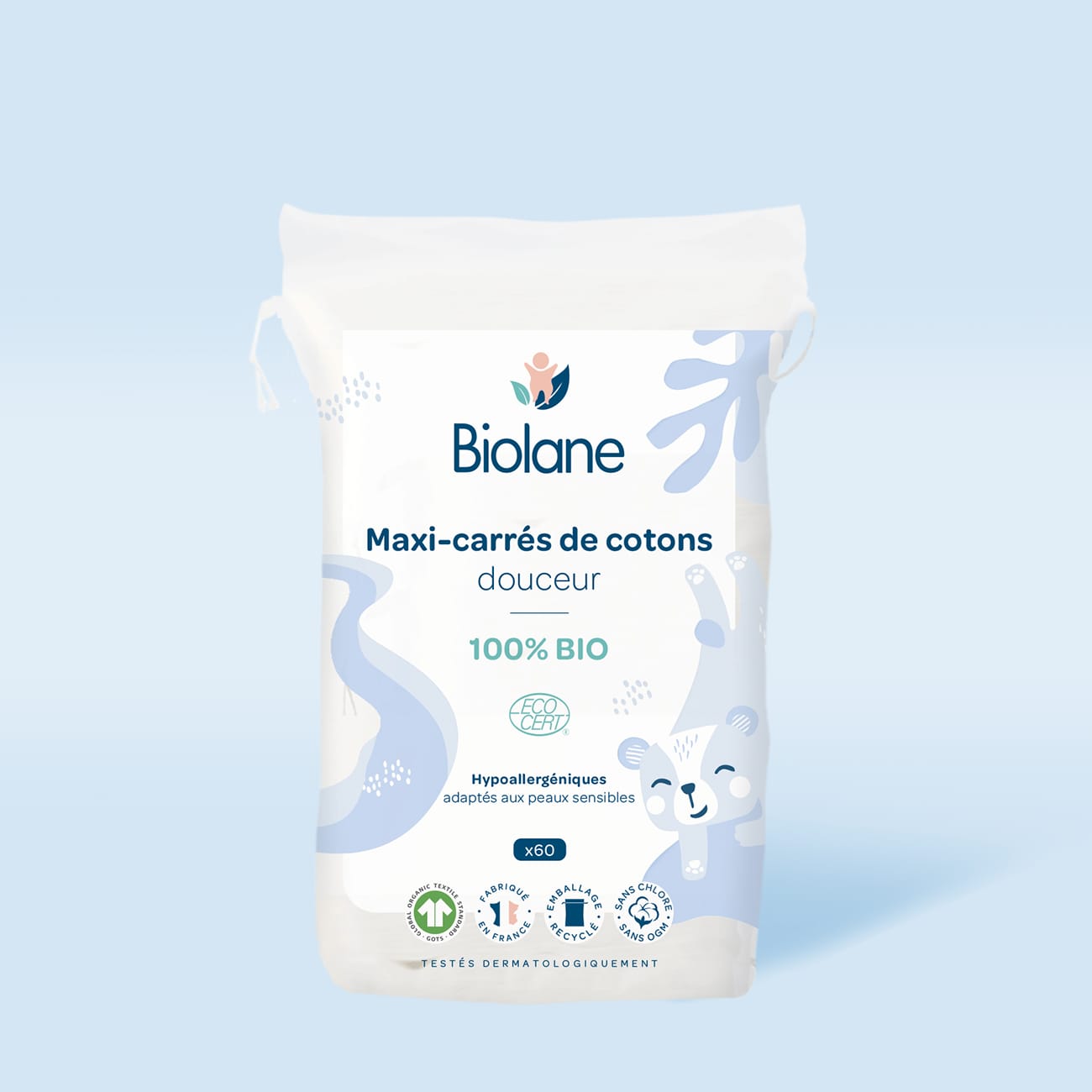 Cotons douceur 100% BIO Maxi-carrés de cotons