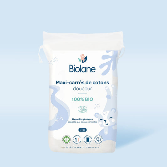 Cotons douceur 100% BIO Maxi-carrés de cotons