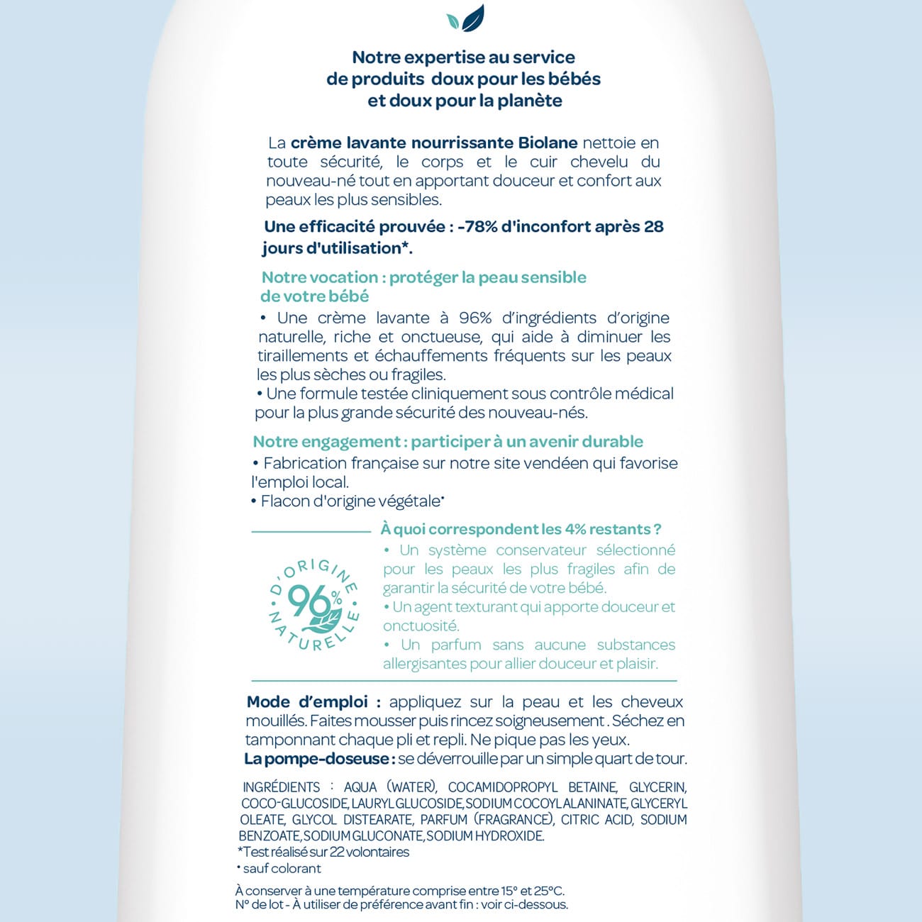 Crème lavante nourrissante