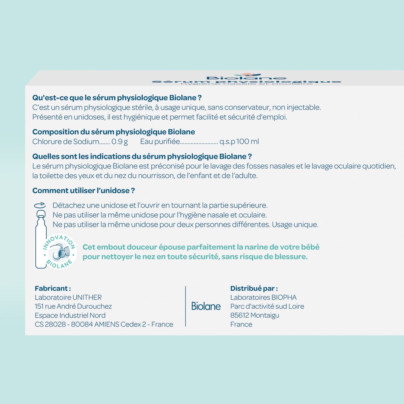 Lot 3x Sérum physiologique en unidoses