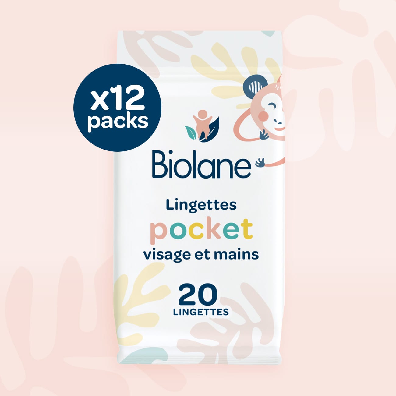 Lot de 12 Lingettes visage et mains (format pocket)