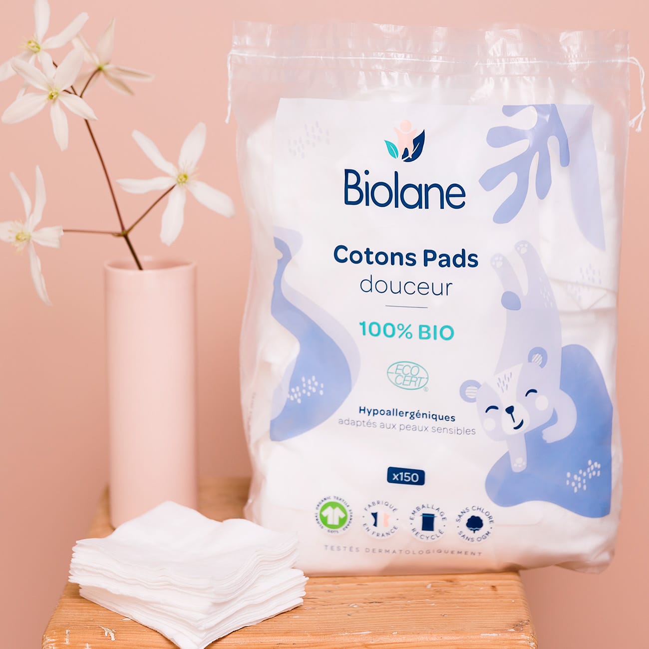 Lot 3x Cotons Pads douceur 100% BIO