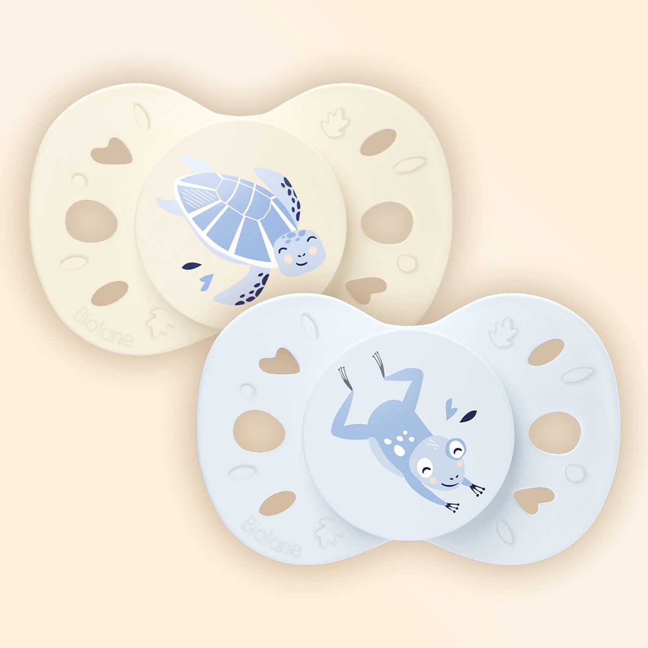 [OLD] Lot de 2 sucettes anatomiques animaux 0-6 mois Bleu