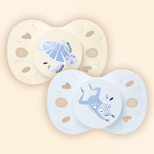 [OLD] Lot de 2 sucettes anatomiques animaux 0-6 mois Bleu