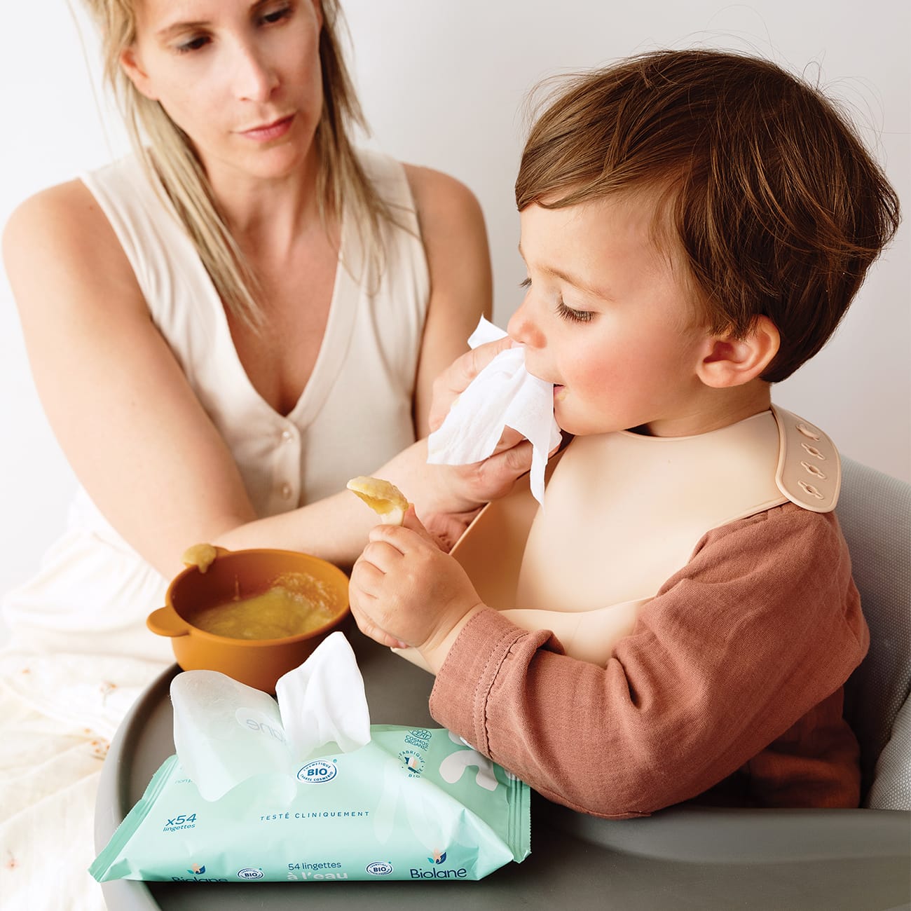 Lingettes à l'eau certifiées biologiques